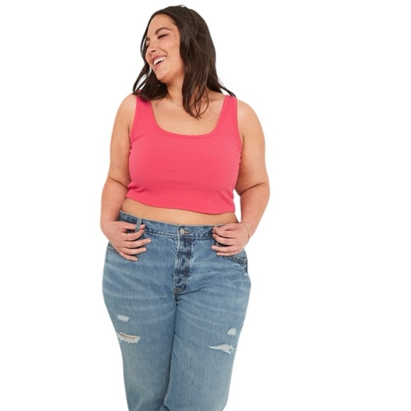 Old Navy Vibrant Pink Ribbed Tank Top Size 3X Summer - Picture 3 of 11